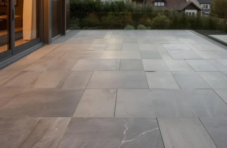 Grossformatige Bodenplatten in einem fertig ausgebauten Wohnraum
