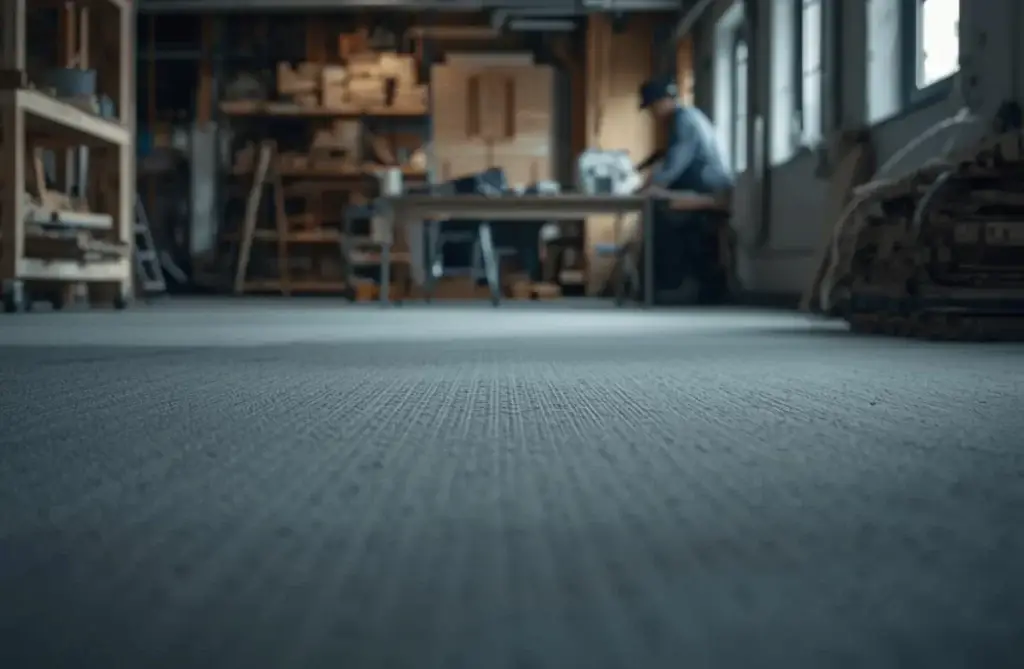 Werkstatt mit Werkbank und Materiallager der Arko Platten GmbH